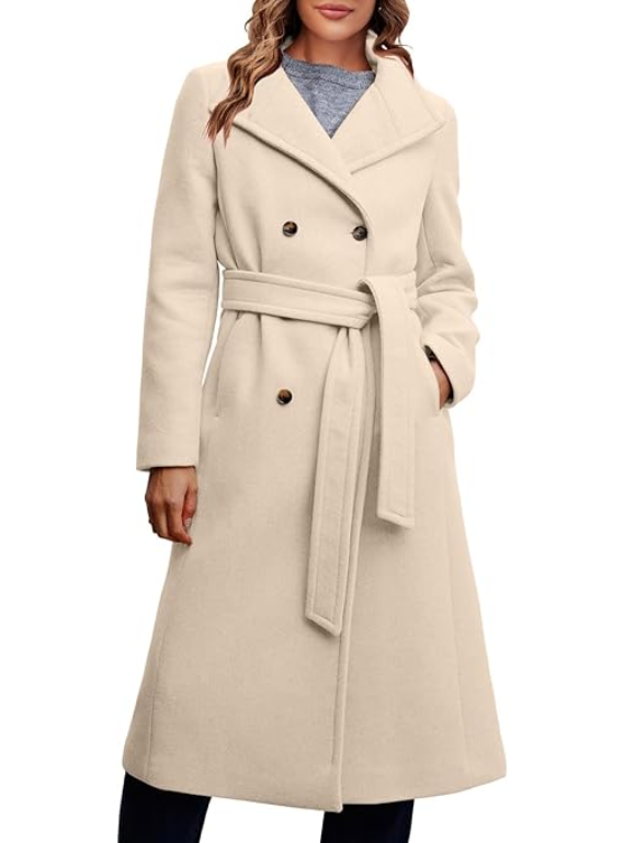 Mary Double Breasted Tie Waist Coat