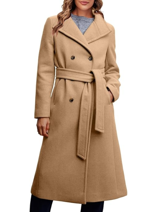 Mary Double Breasted Tie Waist Coat