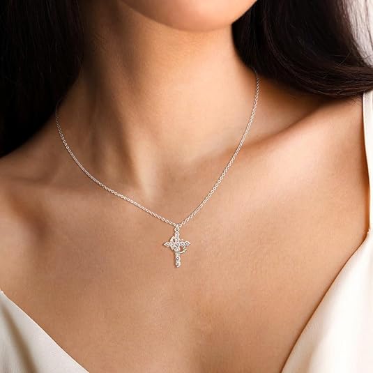 Aurelia Crown Cross Necklace