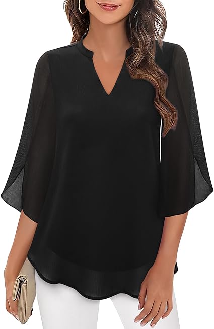 Anna Double Layers Chiffon Blouse