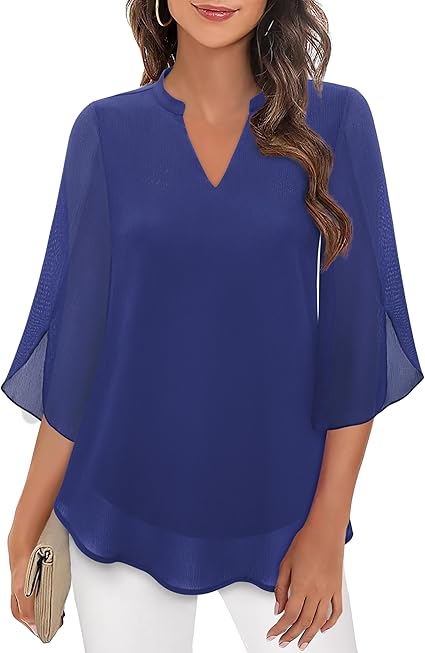 Anna Double Layers Chiffon Blouse