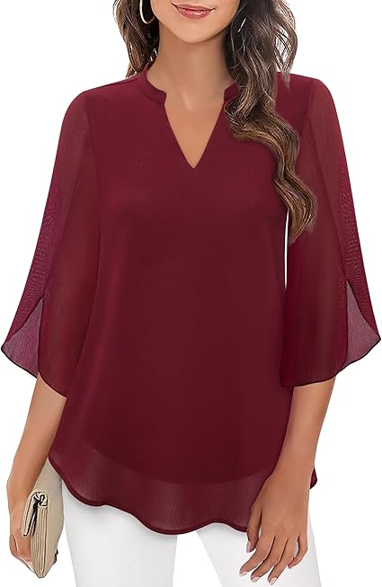 Anna Double Layers Chiffon Blouse