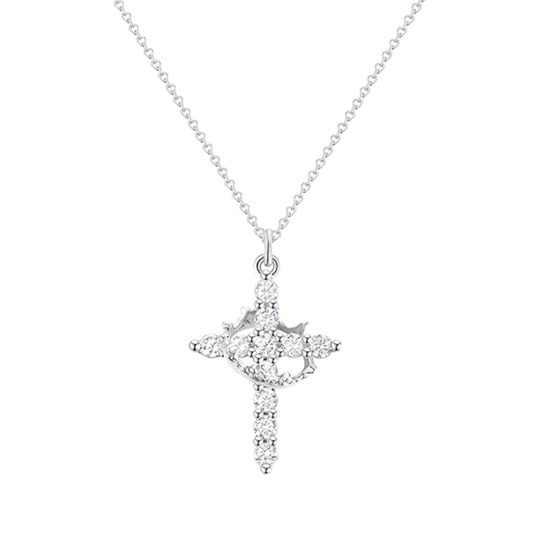 Aurelia Crown Cross Necklace