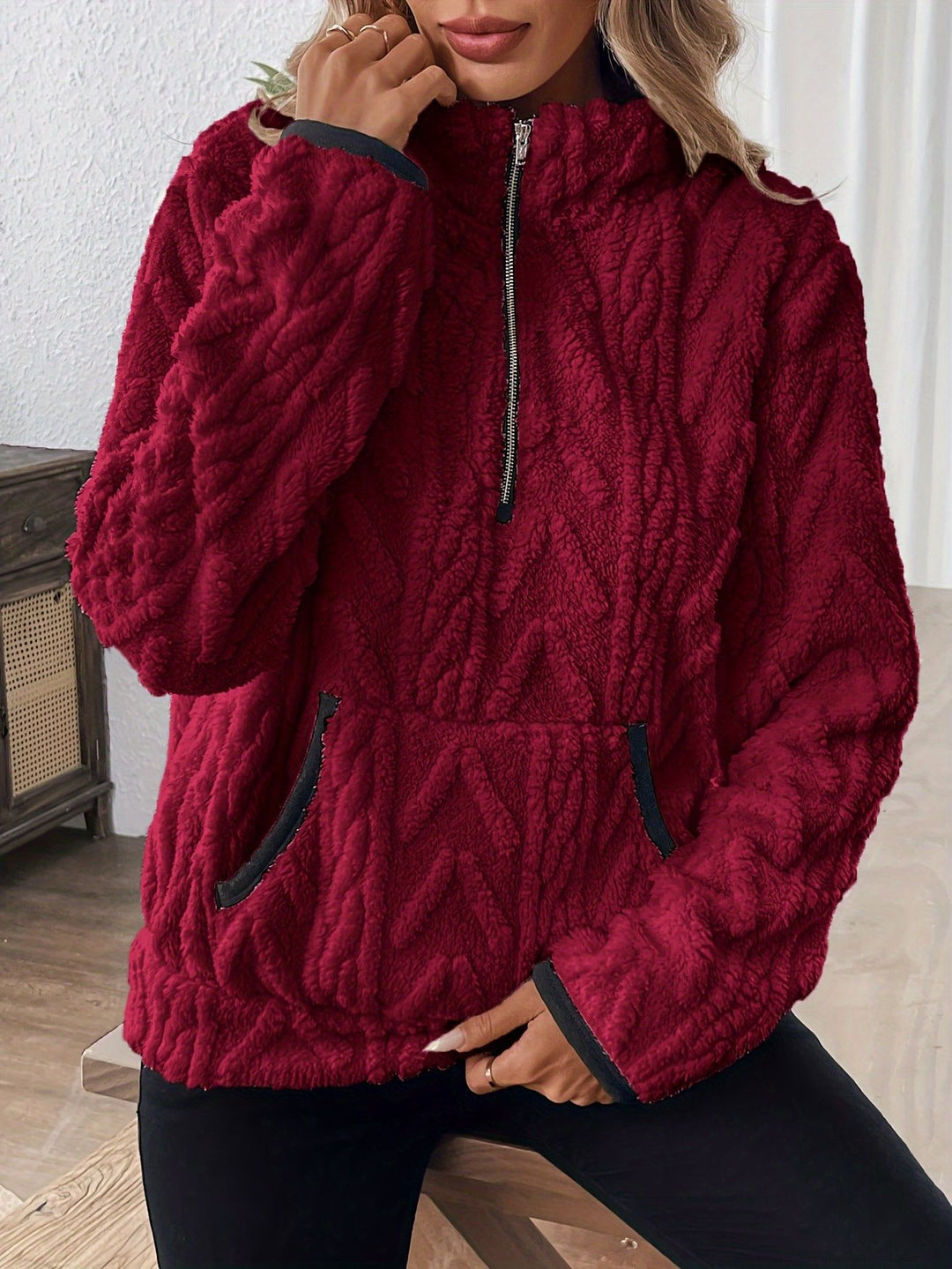Rose Cosy Half Zip Jumper