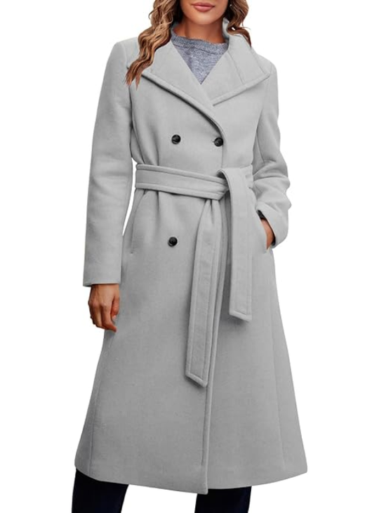 Mary Double Breasted Tie Waist Coat