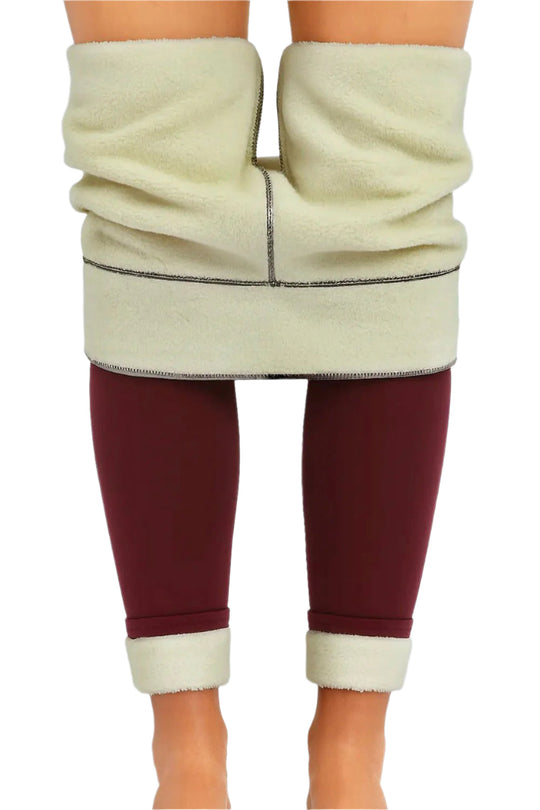 Rose Winter Fleece Leggings